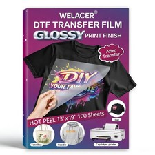 DTF Transfer Film, 13x19 inch 100 Sheets Glossy Transfer Finish, Double-