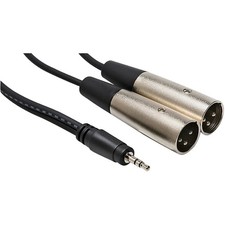 Hosa 3.5mm Male TRS to Dual XLR Male Stereo Breakout Y-Cable 3 Meter 
