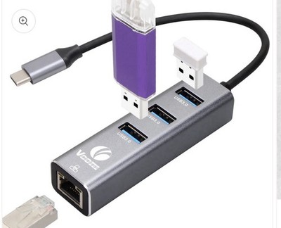 VCOM 4-in-1 Ethernet Adapter USB-C Hub