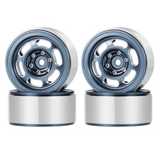 AXSPEED 4Pcs 1.3 Inch Beadlock Aluminum Alloy Wheel Rims Hubs for Axial SCX24 1/