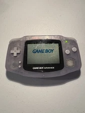 Nintendo Game Boy Advance GBA Clear Glacier Video Game Console AGB-001 TESTED
