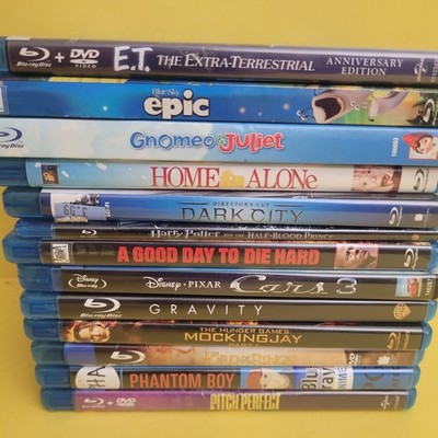 DVD Blu-ray Lot of 13 Mixed Genre Disey Cars, Pitch Perfect, Home Alone & More