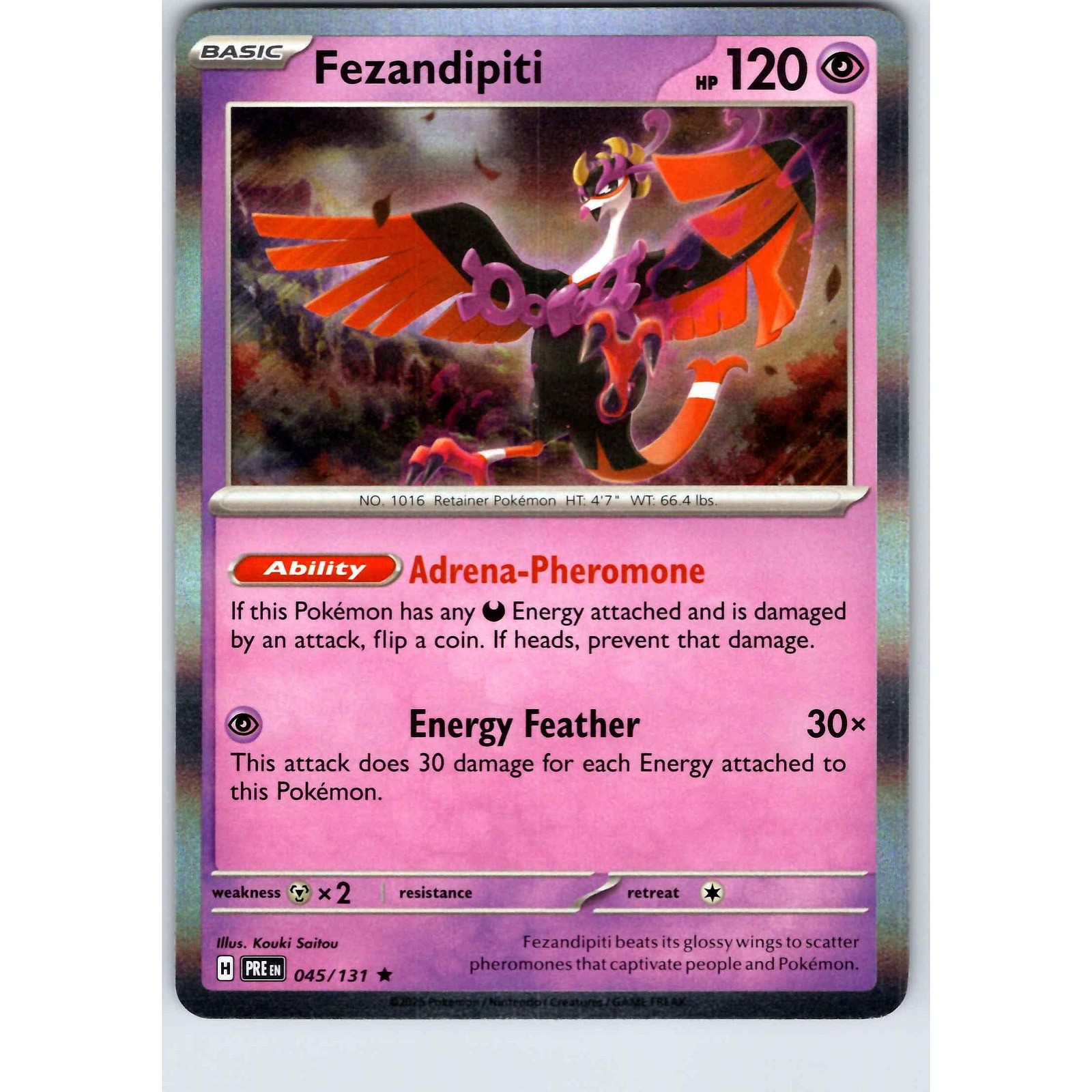 Fezandipiti 45/131 Prismatic Evolutions Pokemon Card Rare Holo NM TCG singles