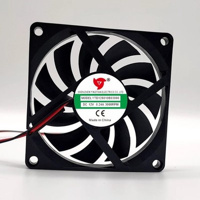 1 pc. Yingtain Fan YTD128010B03000 DC12V 0.24A 8010 8cm 2 wire cooling fan *lm