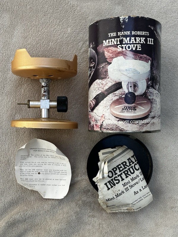 Hank Roberts Mini Mark III Stove / Super Light Vintage Backpacking / Made in USA