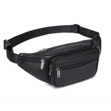Genuine Leather Fanny Pack/Waist Bag/Organizer with Adjustable Belt, Multiple...