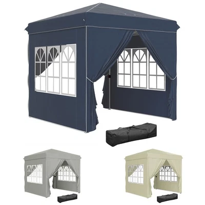 OUTSUNNY Pavillon 2,5x2,5m wasserabweisend Stabil Winterfest Pop-up Faltpavillon