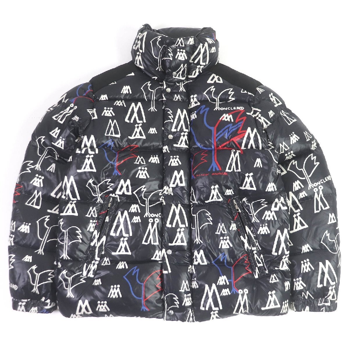 Excellent Condition Moncler Genius 2 Marennes Logo Print All Over Pattern Jacket 18-19AW