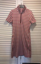 Tory Burch Paid Print Front Zip Midi Dress Size Small