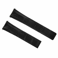 22MM LEATHER STRAP BAND FOR TAG HEUER MONACO WW2110-0 WATCH FORMULA F1 BLACK