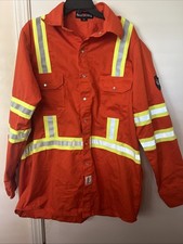 Bocomal Shirt Men XLge Orange Pearl Snap FR Fire Flame Resistant 7.5 