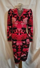 Alexander McQueen NWT Blurred Rose Jacquard Silk Dress Amaranth Red - S - $1600