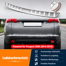 Kratzfest Stoßstange Ladekantenschutz für Peugeot 2008 14-19 Edelstahl Abkantung