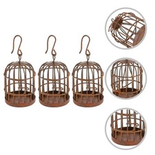 3 Pcs Small Bird Cage Metal Dollhouse Birdcage Miniature Decorative Birds