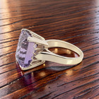 ESTATE SOLID 14K YELLOW GOLD AMETHYST TALL BASKET SETTING RING SIZE 4.75 #7849 — photo 2