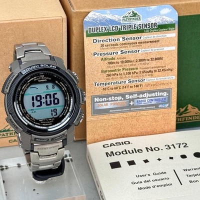 CASIO Pro Trek PRW-2000T-7 Solar Quartz Black Dial Watch Japan | eBay