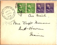 Cleveland Ohio to North Haven Maine - Air Mail - September 10 1945 Cleveland Ohio to North Haven Maine - Air Mail - September 10 1945
