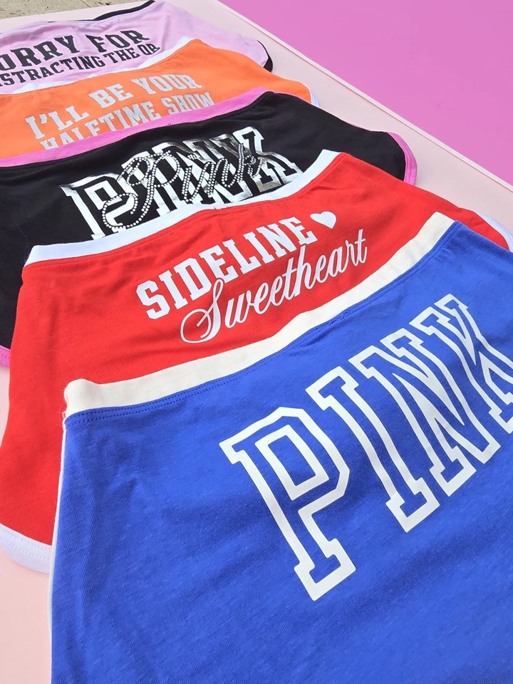 Calcinha Victoria's Secret Pink Dorm Boyshort vermelha azul verde XS S M L XL NOVA COM ETIQUETAS - Imagem 3 de 4