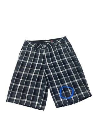 Quicksilver Medium Black Gray Plaid Shorts Walking Shorts Beach 32X11