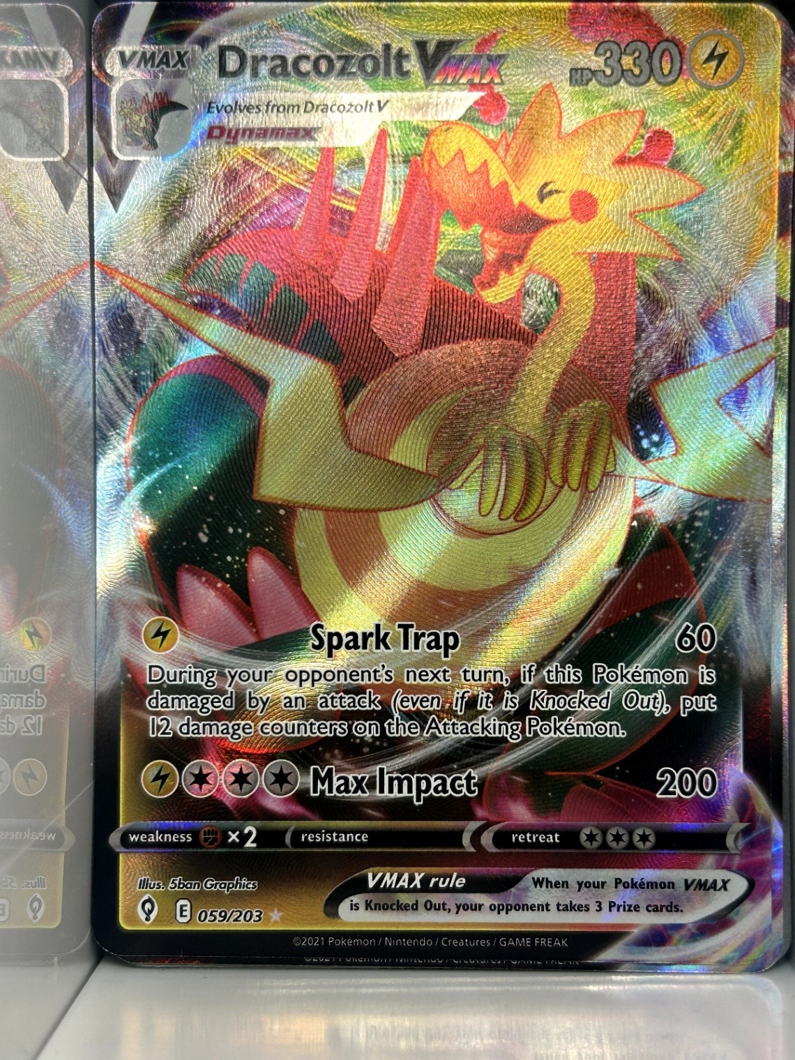 Dracozolt VMAX Ultra Rare SWSH07: Evolving Skies 059/203 NM