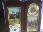 Lot x2 Civil War Commander RE Lee 18”Wall Clock Danbury Mint Kunstler &Barometer