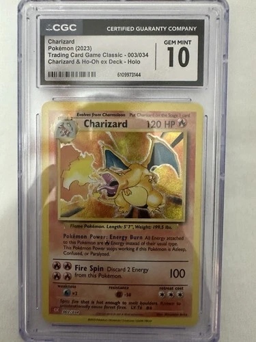 Pokémon Charizard 003/034 Trading Card Game Classic CGC 10 Gem Mint Holo