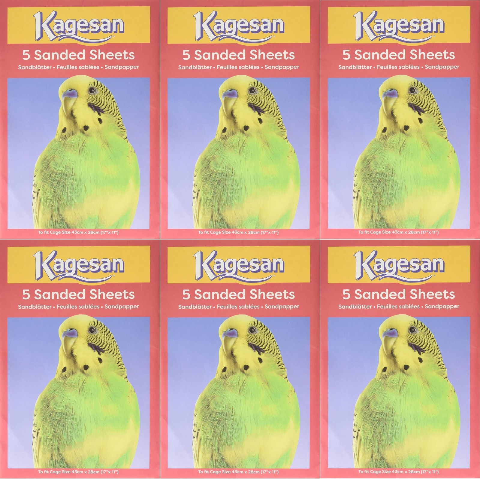 BIRD CAGE SAND PAPER SHEETS 10X KAGESAN RED (2X5 PACKS) 17""X11"" 43 X 28CM NEW - Image 7