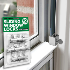 Window Locks, 10 Pack for Vertical and Horizontal Windows, Adjustable Aluminum S