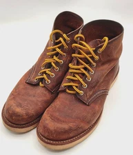Men's Red Wing Boots Brown Leather 9111 Made in USA size 9 D Shoes Round Toe