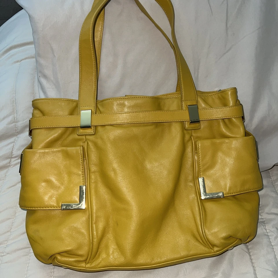 Bolso de hombro grande Michael Kors Beverly Jane vintage amarillo mostaza Foto 4 de 4