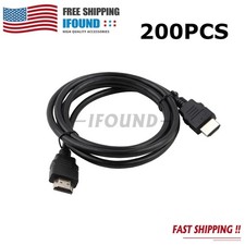 Lot Of 200 Count HDMI Cable High Speed 5ft Brand New Never Used Bulk Black New