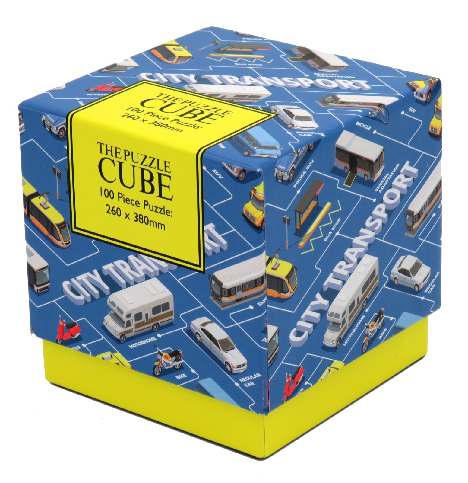 City Transport 100 Piece Puzzle – Retro Art, Travel Gift Cube
