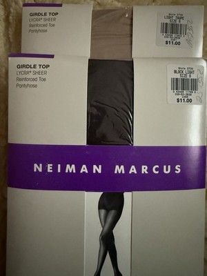 2 Neiman Marcus Strumpfhosen Gridle Top, Size A Gr. Ca. 38 Schwarz & Beige Neu