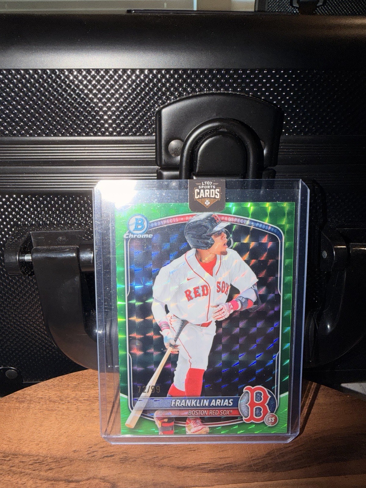 Bowman 2025 Chrome Green Geometric Refractor /99 Franklin Arias Red Sox #BCP-67