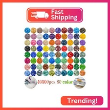 40000 Pieces 80 Color Diamond Art Painting Beads,Flat Bottom Round Resin Rhinest