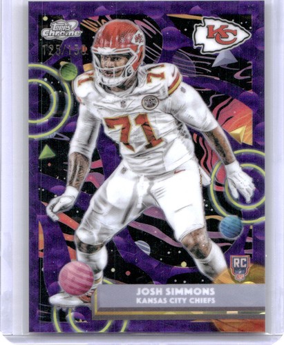 2025 Topps Chrome Cosmic #149 Josh Simmons Purple Nebula Refractor #/150 Chiefs