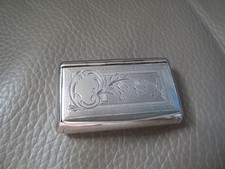 ancienne tabatière, boite en argent massif 32 gr orfèvre illisible