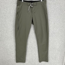 ANETIK Pants Mens 32 Olive Green Travel Lightweight Stretch Zip Pocket Tech