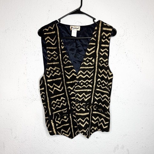 Authentic Mud Cloth Unisex Off Black & Ivory Vest