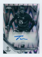 2021-22 Timothy Weah Topps Chrome Raywave LOSC Lille Autographed Soccer Card SP