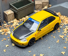 MH 1:64 Scale Yellow For Civic Type R EK9 Spoon Sports Diecast Display Toy Model