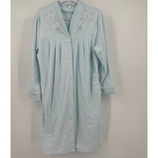 Miss Elaine Womens Cottage Noir Cozy Housecoat Size S Vintage Robe Soft Blue