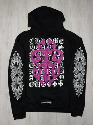 Chrome Hearts Eye Chart Dagger Floral Zip-Up Hoodie Size M 100% Authentic 