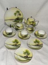Noritake Demitasse Tea Set Teapot Cream Sugar Tea Cups Saucers Plates