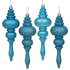 Vickerman N500212 7 in. Turquoise Finial 4 Finish Asst 8-Box