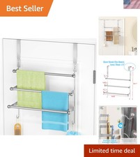 Rust-Resistant Stainless Steel Towel Rack - Maximize Bathroom Storage with Style