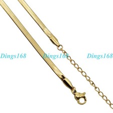 Men Women's Genuine 18K Gold Filled 3mm wide 16 inch Flat Snake Choker Chain H5B