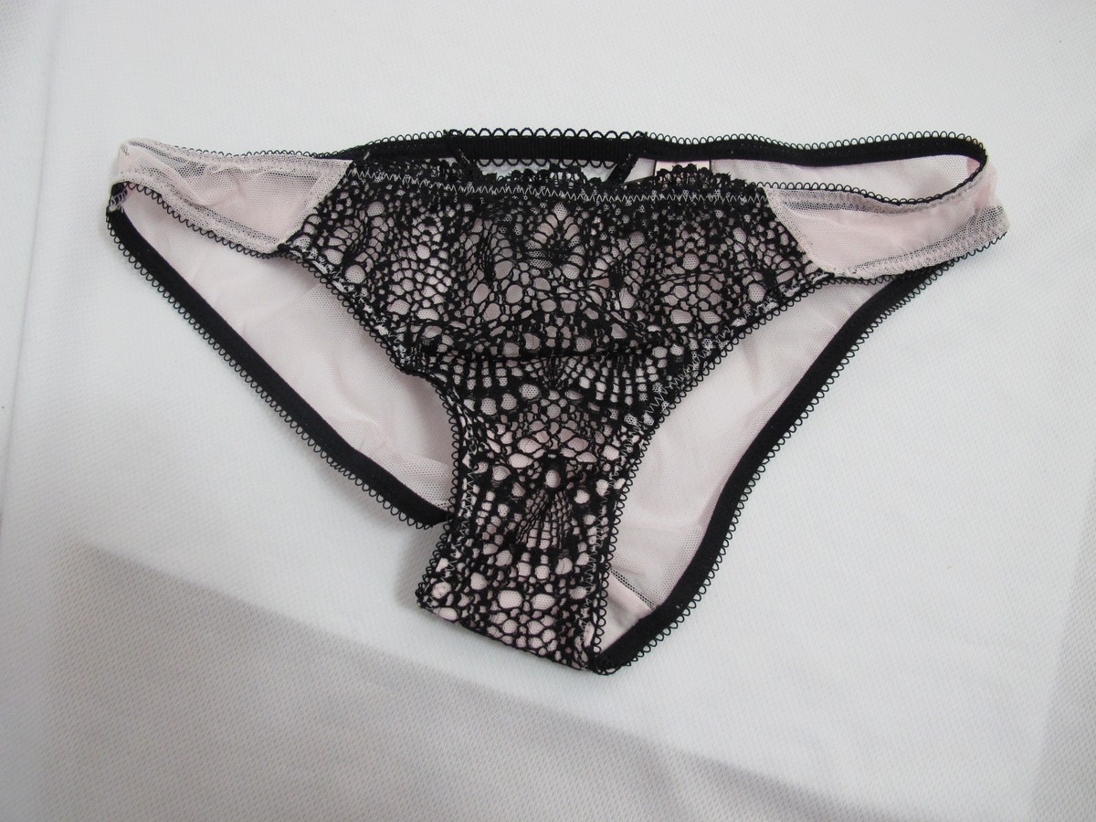 Soutien-gorge Bralette Dentelle Noire Et Rose Victoria's Secret Ice Angel - Taille S Avec étiquettes