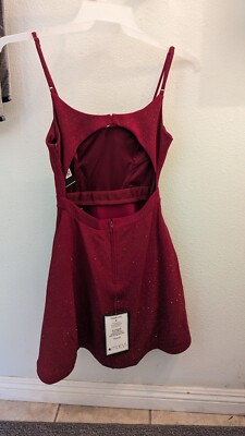 City Studios Juniors' Glittered Fit & Flare Dress - Red - Size 3/4