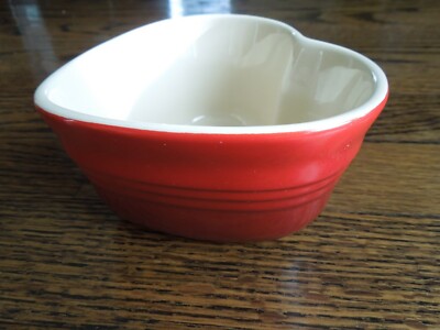 Le Creuset Stoneware Heart Shaped Ribbed Mini Cocotte Ramekin 8oz